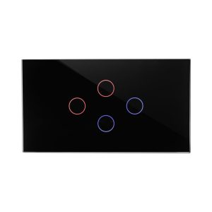 מתג LIGHT חכם שחור 4 מקום